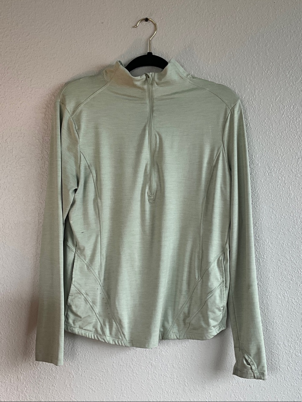 Mint green athletic quarter zip